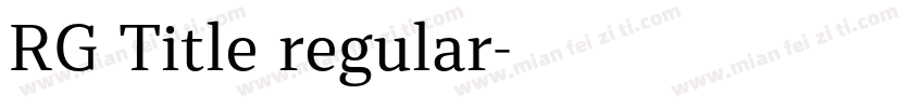 RG Title regular字体转换